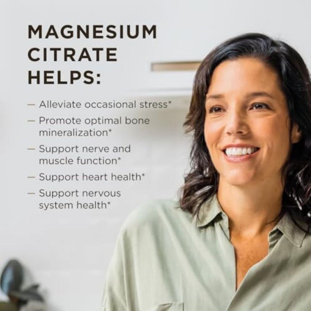 Solgar Magnesium Citrate, 120 Tablets - Promotes Calm, Non-GMO, Gluten Free | Supports Muscle Function and Relaxation, Gluten Free - 120 Tablet Serving