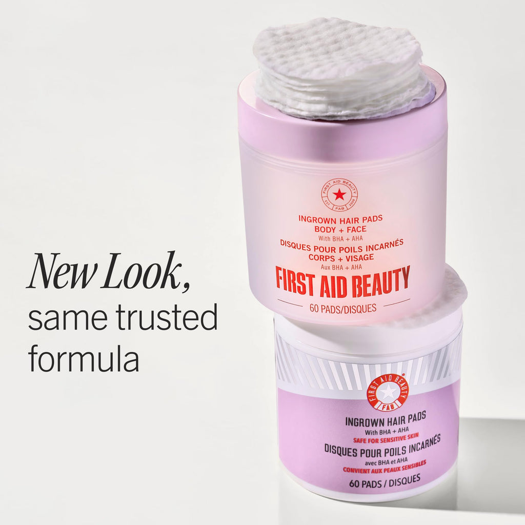 First Aid Beauty Ingrown Hair Pads Aftershave Treatment to Help Prevent Razor Bumps, Exfoliate Underarms & Bikini Area, Sensitive Skin