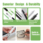 4pcs Flexible Cleaning Brush Set for Dryer Vents, Fridge Coils, HVAC Systems & Tight Spaces – Multi-Use Lint and Dust Remover with Crevice Brush and Detailing Tools