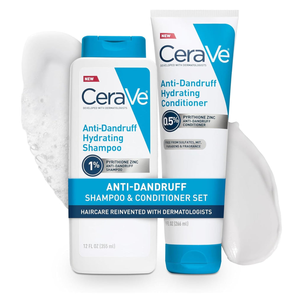 CeraVe Hydrating Anti Dandruff Shampoo, Itchy Scalp Treatment, 12oz | Helps Eliminate Flakes with 1% Pyrithione Zinc, Hyaluronic Acid, Niacinamide and Ceramides In A Sulfate Free Formula