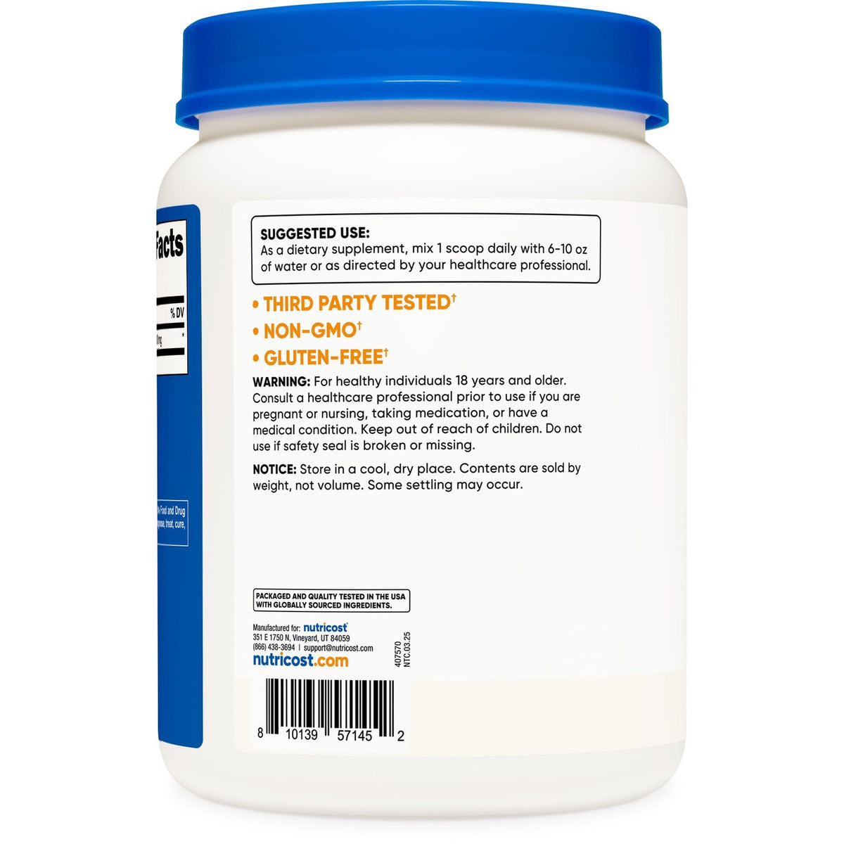 Nutricost L-Lysine Powder 1KG (2.2lbs) Pure L-Lysine, Gluten-Free, GMO-Free