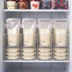Hudgan 4 Pack Breastmilk Storage Containers,Fridge Freezer Organizer Bins