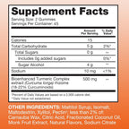 Qunol Zero Sugar Turmeric Gummies 500mg, Ultra High Absorption Gummy, 90 ct | Gluten Free Supplement that Supports Joint Health and a Healthy Inflammation Response, Great Tasting Tangerine Flavor