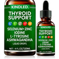 Kindled Thyroid Support Drops | Selenium Zinc Iodine L-Tyrosine Ashwagandha Liquid Drops, Thyroid Bloom | Body Balance & Support - 4 FL.OZ (1)
