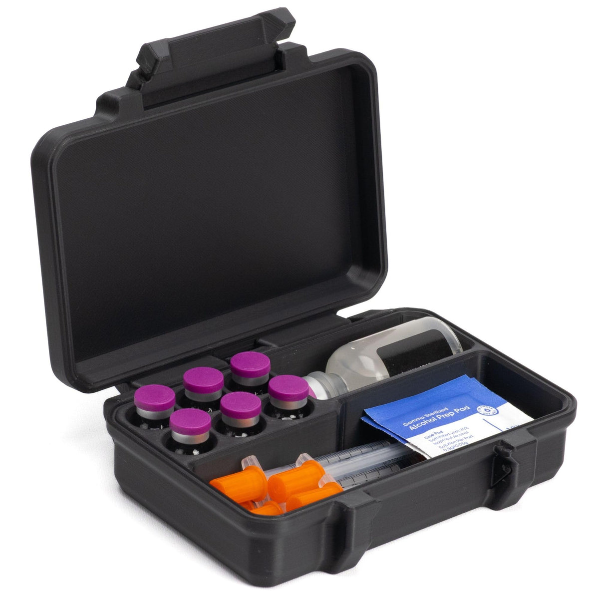 Peptide Case for 6 3ml Vials and a 30ml Vial with Syringe Storage