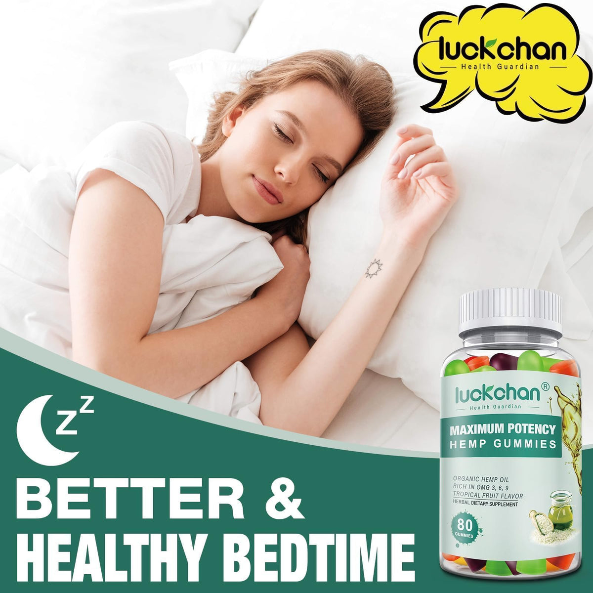 (4 Packs) Hemp Gummies High Potency for Sleep, Pain, Anxiety