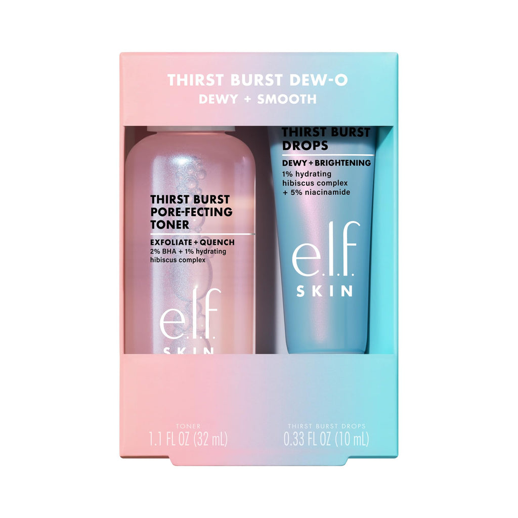 Buy now e.l.f. SKIN Thirst Burst Dew-O, Travel-Sized Skincare Set, Exfoliating Facial Toner & Hydrating Serum Drops, Gives Skin A Dewy, Bouncy Glow, Vegan & Cruelty-Free at indiglob india