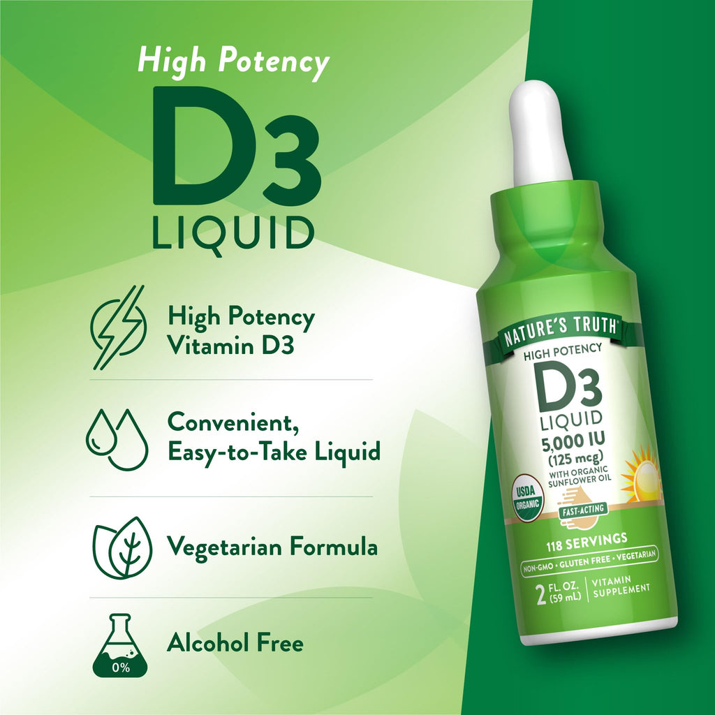 Nature's Truth Vitamin D3 Liquid | 5000 IU | 2 fl oz