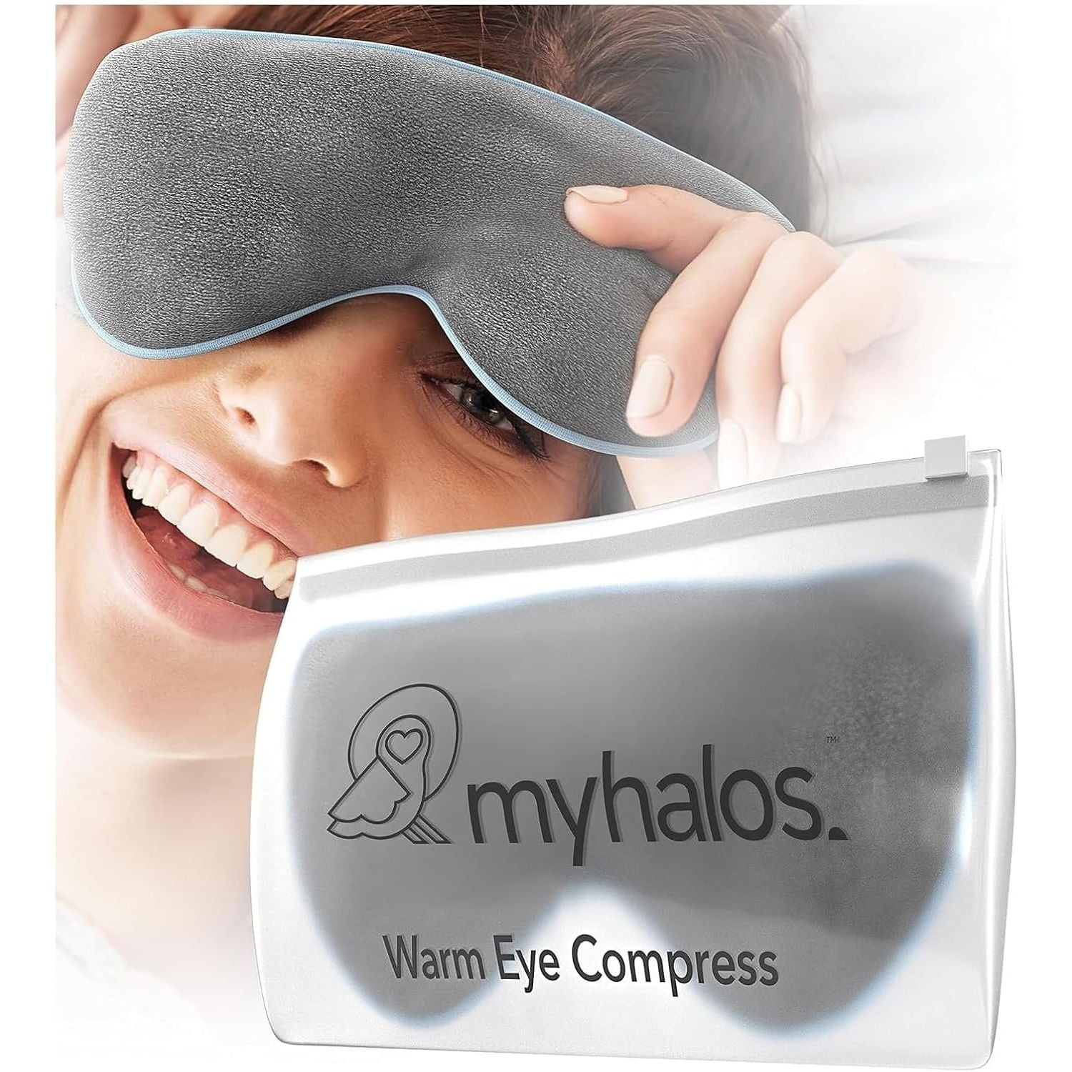 Buy now MyHalosÂ® Eye Mask for Dry Eyes - Steam Warm Compress for Eyes - Remove Styes, Chalazion Therapy Warming and Heating Pad Hot Compress - Moist Heat Mask for Blepharitis & MGD at indiglob india