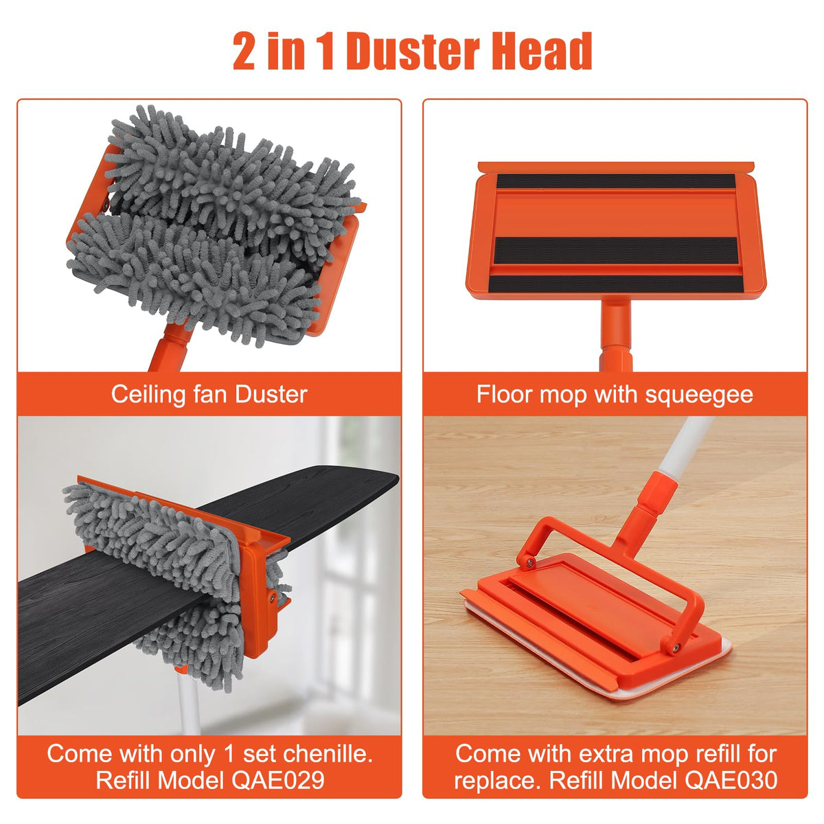 Qaestfy Ceiling Fan Blade Cleaner Duster with Extension Pole