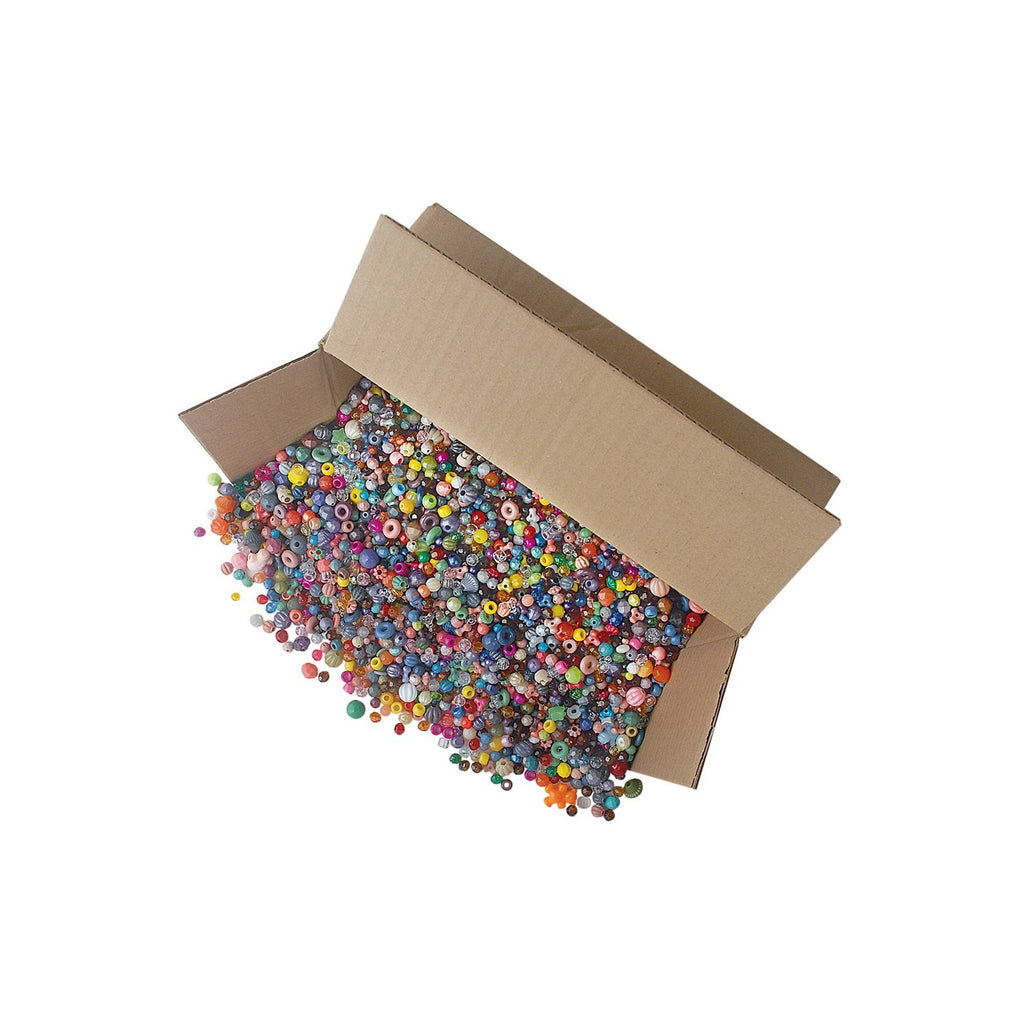 The Beadery Bonanza 5LB of Mixed Craft Beads, Sizes, Plastic, Round, Multicolor