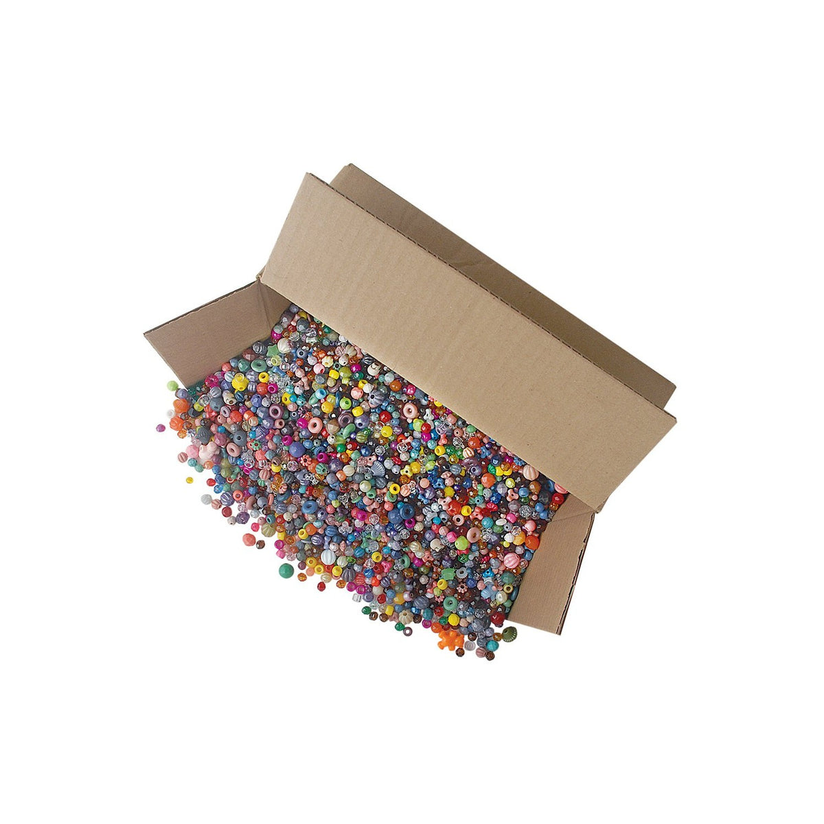 The Beadery Bonanza 5LB of Mixed Craft Beads, Sizes, Plastic, Round, Multicolor