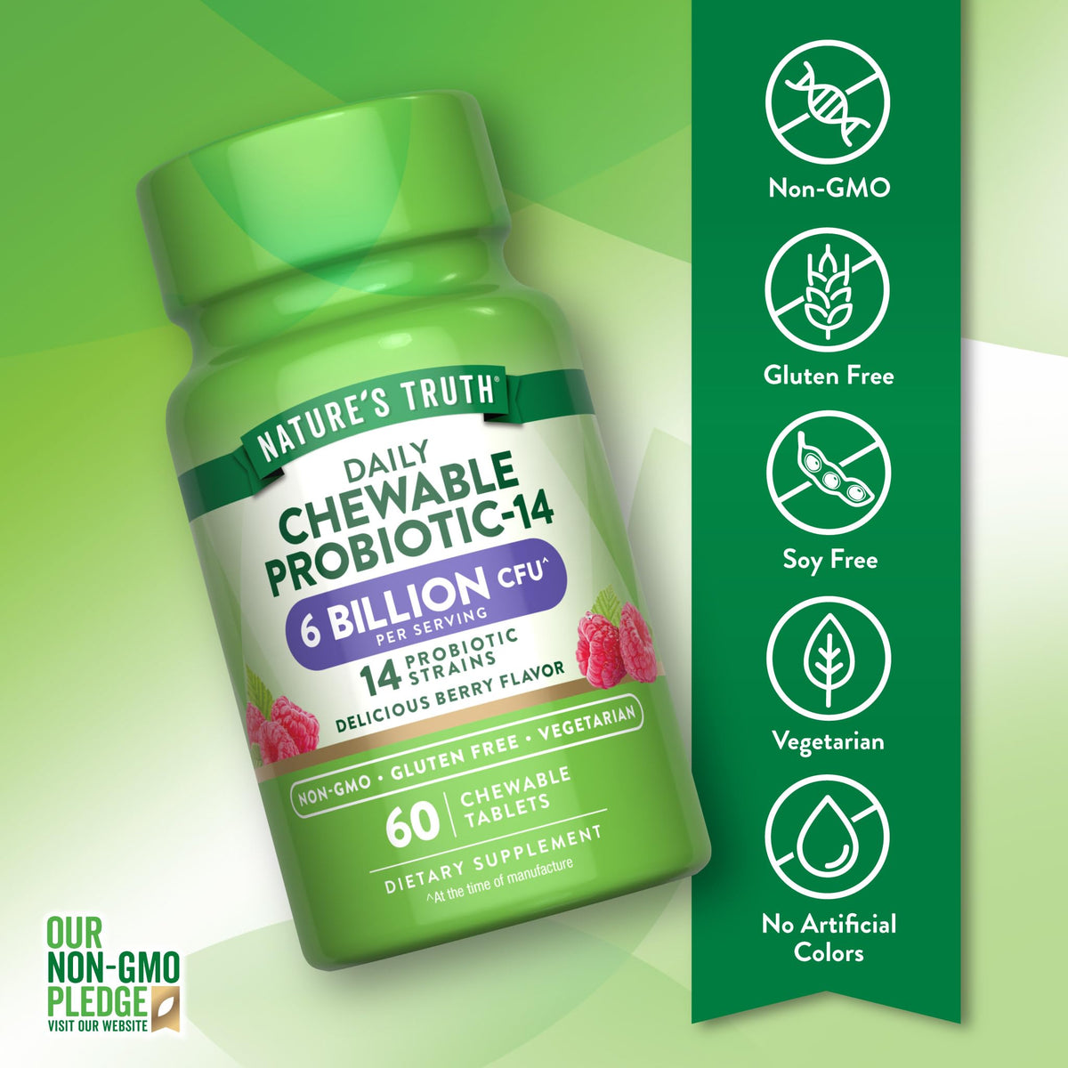 Nature's Truth Probiotic Chewable for Men and Women | 6 Billion CFU
