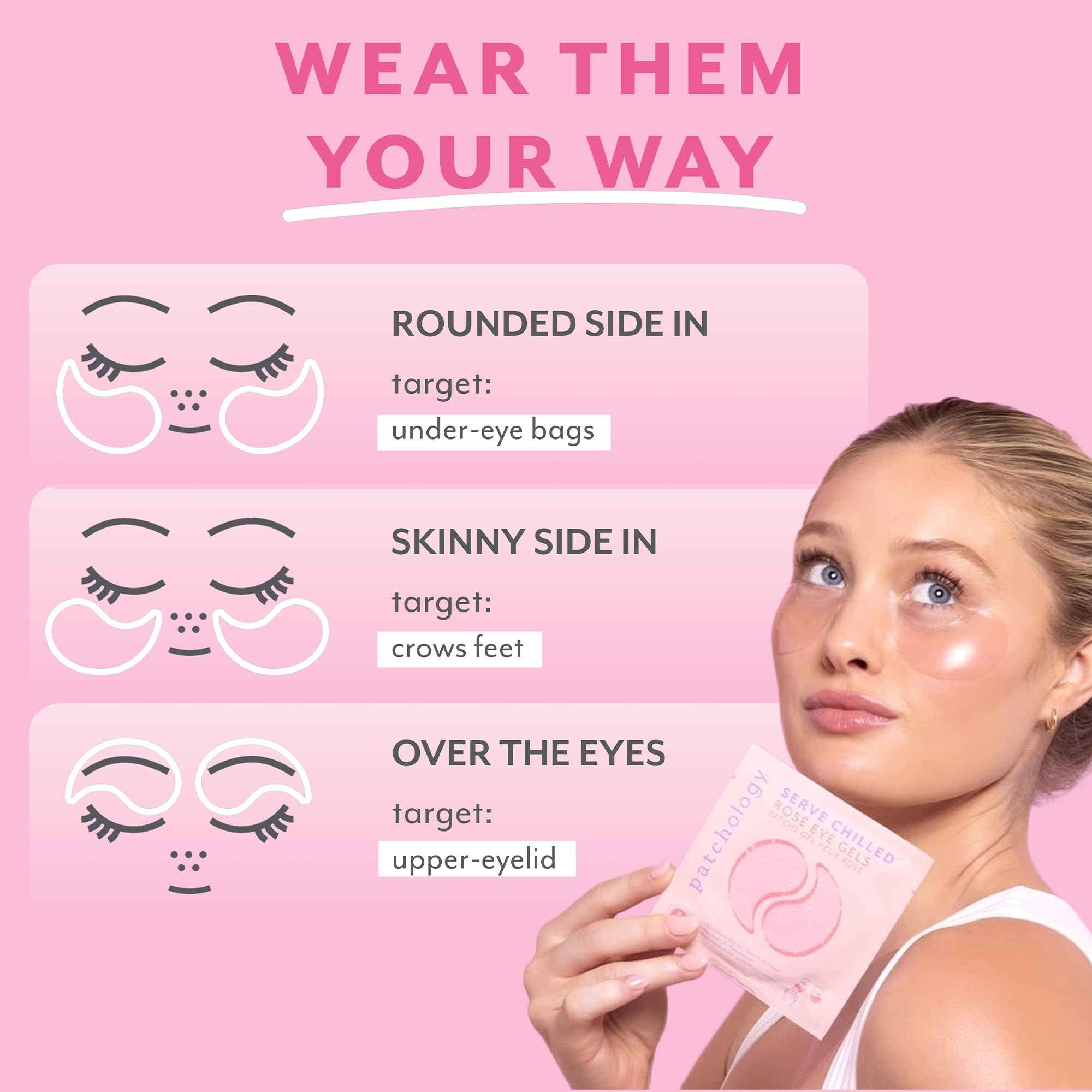 Patchology Rosé Under Eye Patches for Puffy Eyes & Dark Circles | 5pk. | Puffiness & Anti Wrinkle Patches Hydrating Eye Masks for a Radiant Look | Hyaluronic Acid & Antioxidants