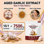 Aged Garlic Extract - 7500mg Odorless 300 Softgels, 2 Years Matured