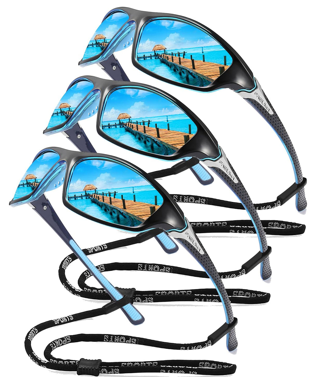 Buy now FAGUMA Sports Polarized Sunglasses For Men Cycling Driving Fishing UV400 Protection at indiglob india