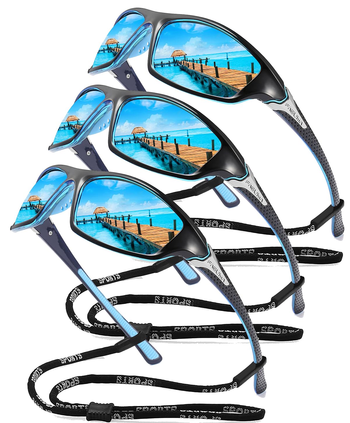 Buy now FAGUMA Sports Polarized Sunglasses For Men Cycling Driving Fishing UV400 Protection at indiglob india