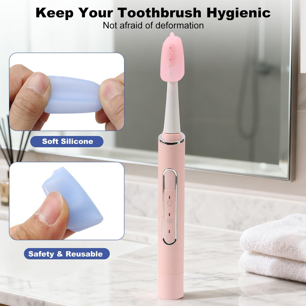 6 Pack Silicone Toothbrush Covers, Travel Toothbrush Head Cover Caps