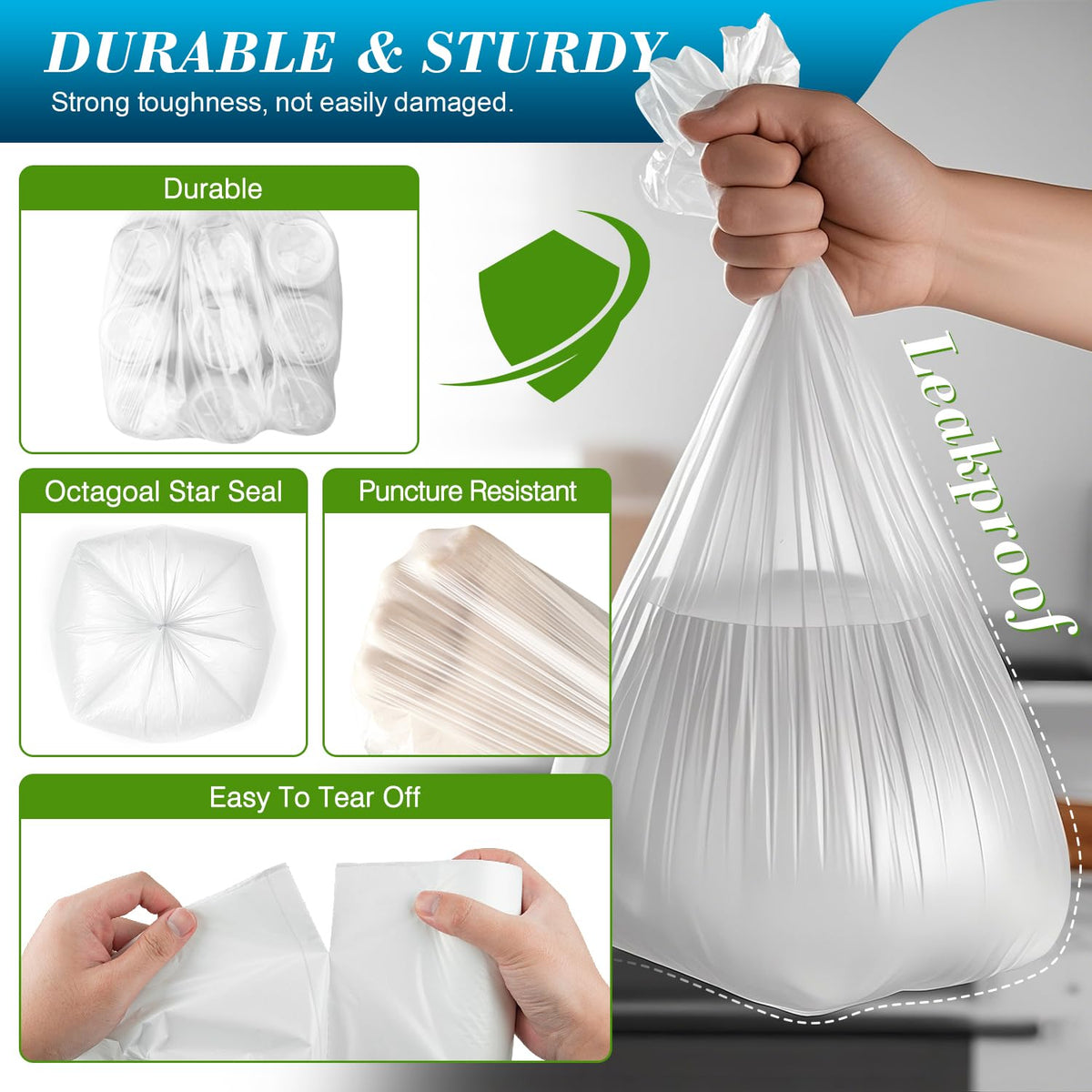 Charmount Small Trash Bags 2-4 Gallon 1000 Count
