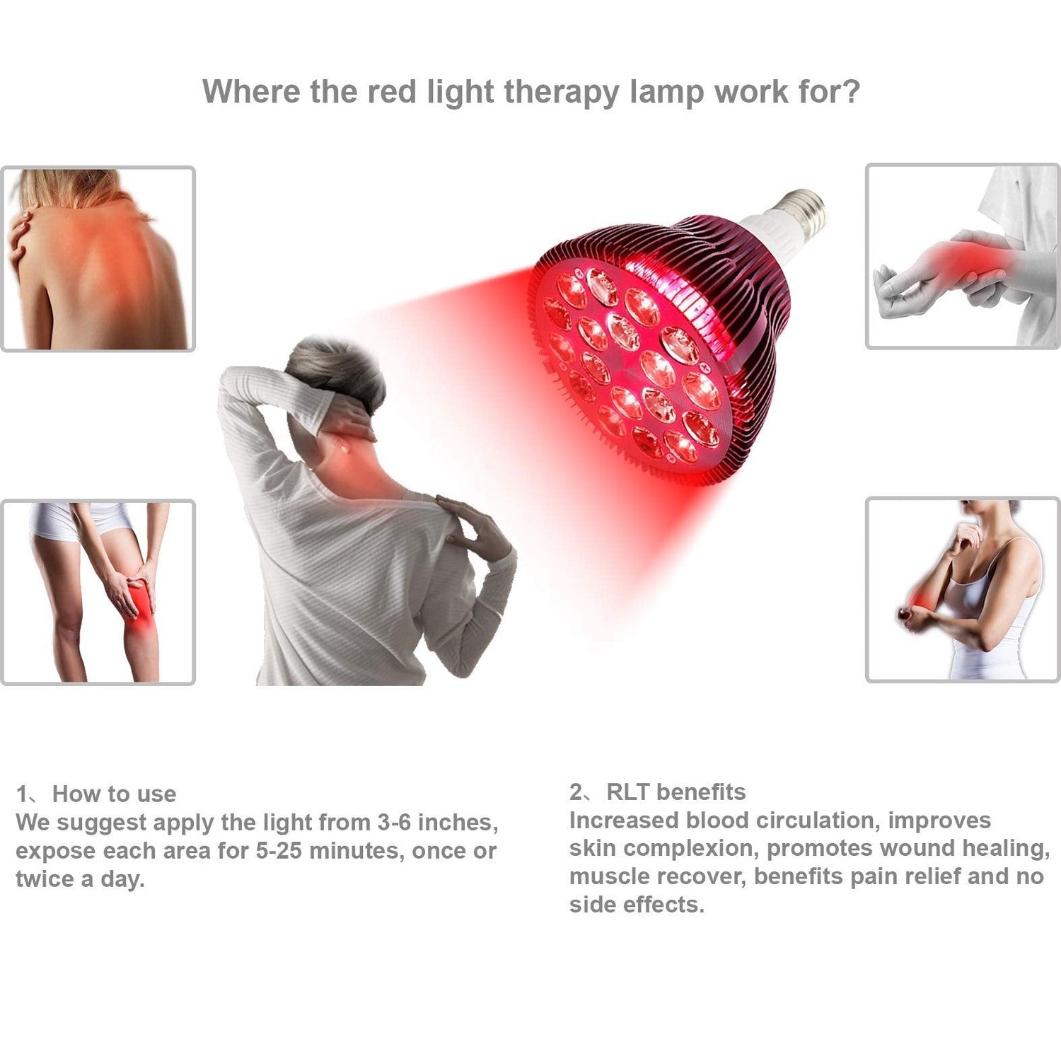 Buy now Red Light Therapy Lamp, Facial Light Therapy 660nm & 850nm 18 LEDs Near Infrared Light Therapy Device for Face, Skin Health and Pain Relief at indiglob india