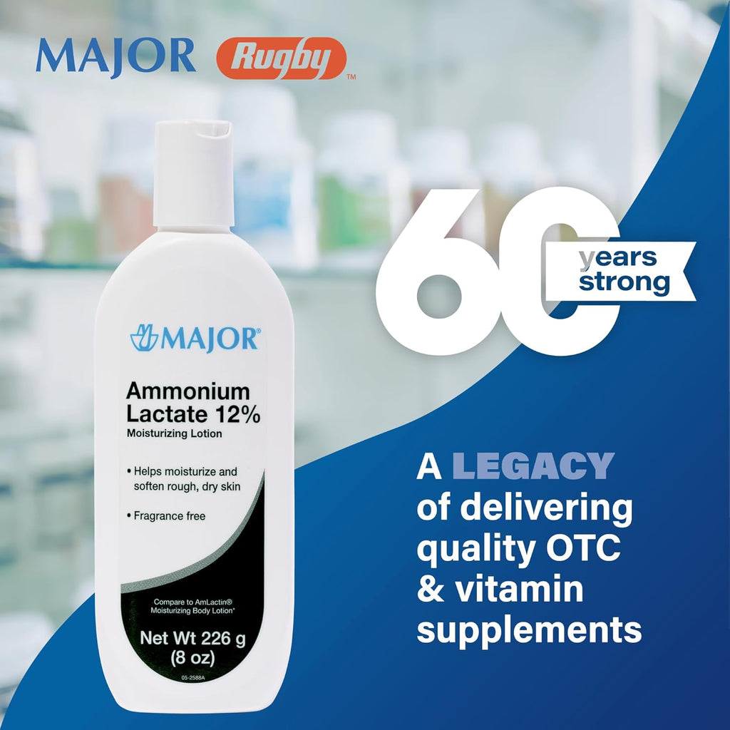 Buy now Major Ammonium Lactate 12% Moisturizing Lotion - Lactic Acid Lotion - Helps Hydrate, Soften, and Exfoliate Rough, Dry Skin - Daily Body Lotion - Fragrance-Free - 8 Oz (1 Pack) at indiglob india
