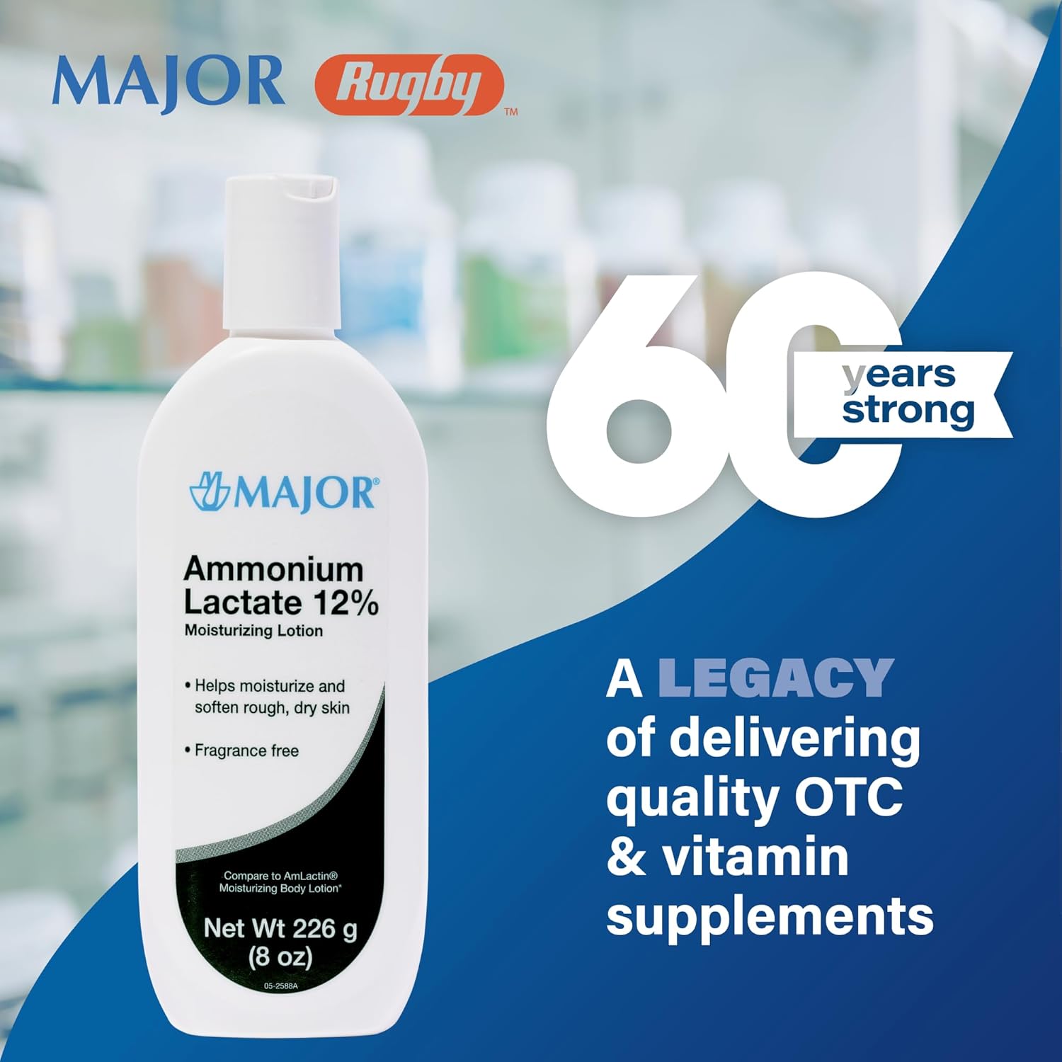 Buy now Major Ammonium Lactate 12% Moisturizing Lotion - Lactic Acid Lotion - Helps Hydrate, Soften, and Exfoliate Rough, Dry Skin - Daily Body Lotion - Fragrance-Free - 8 Oz (1 Pack) at indiglob india