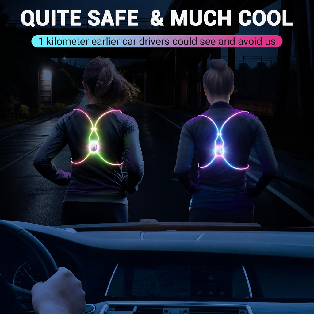 Running Lights For Runners, Reflective Running Vest, Light Up Running Vest