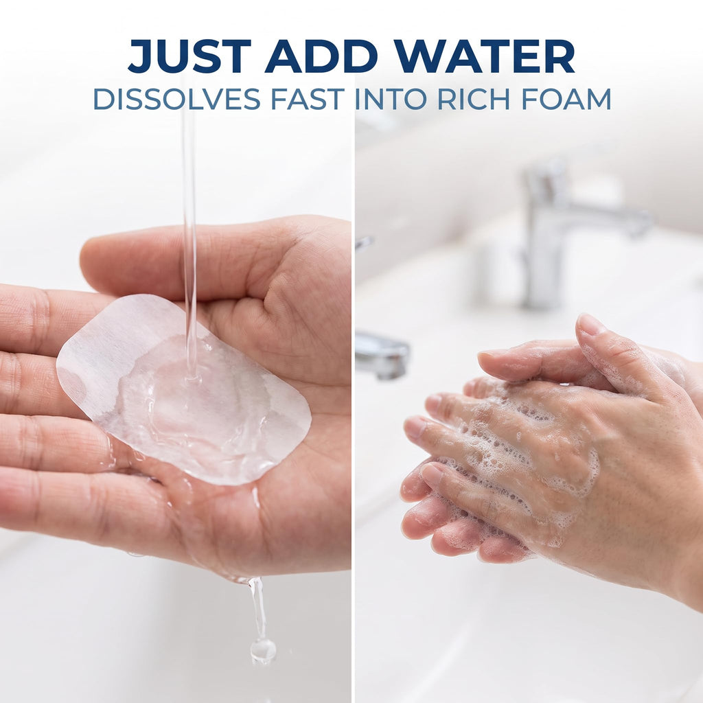 Disposable Soap Sheets Paper 5 Boxes Hand Cleaner Fragrance Mini Soap Paper for school Indoor, Outdoor, Travel, Camping Hiking，Paper Soap，Travel Soap,Foot and Hand Care