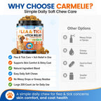 Carmelie Flea and Tick Prevention for Dogs, Flea & Tick + Itch Relief Chews