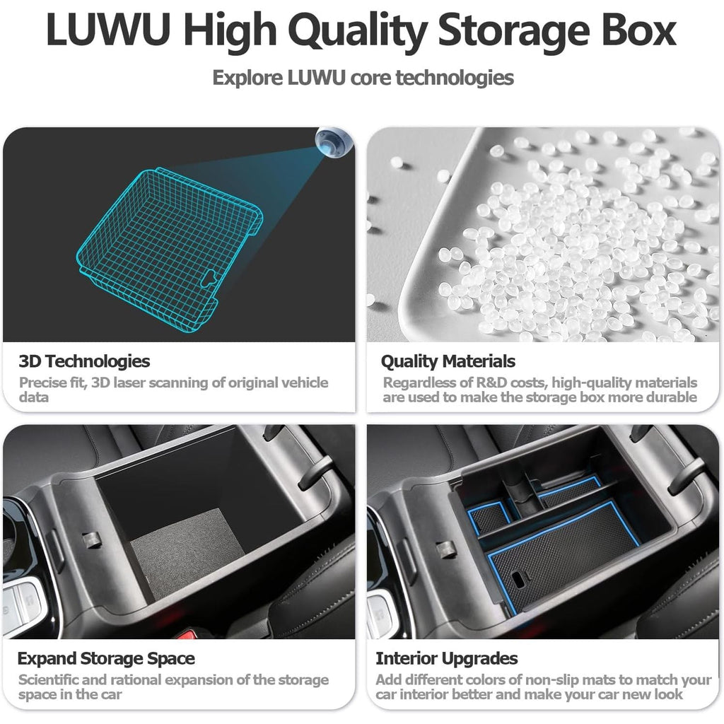 Buy now LUWU 2025 2026 Hynudai Tucson Center Console Organizer 2022-2026 Tucson NX4 Armrest Storage 2026 Tucson Console Organizer Tray Tucson SE/SEL/XRT Armrest Organizer 2025 2026 Tucson Accessories (Blue) at indiglob india