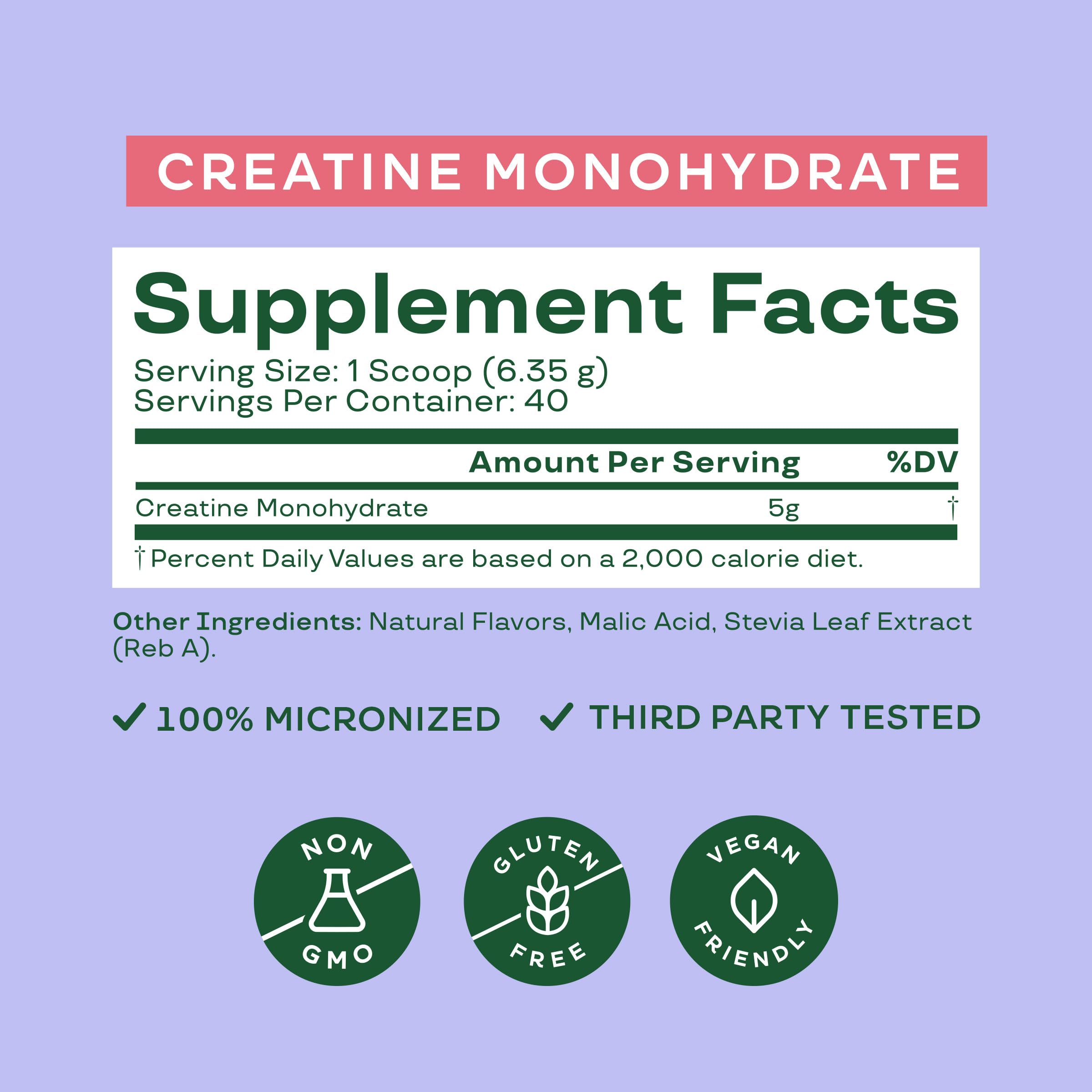 Bloom Nutrition Creatine Monohydrate Powder, Raspberry Lemon, 40 Servings | 5g Micronized Creatine, Supports Muscle Recovery, Strength, Endurance, Pre or Post Workout, Gluten Free, Non GMO