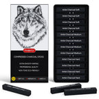 PANDAFLY Compressed Charcoal Sticks, 12 Pack, Soft Medium & Hard