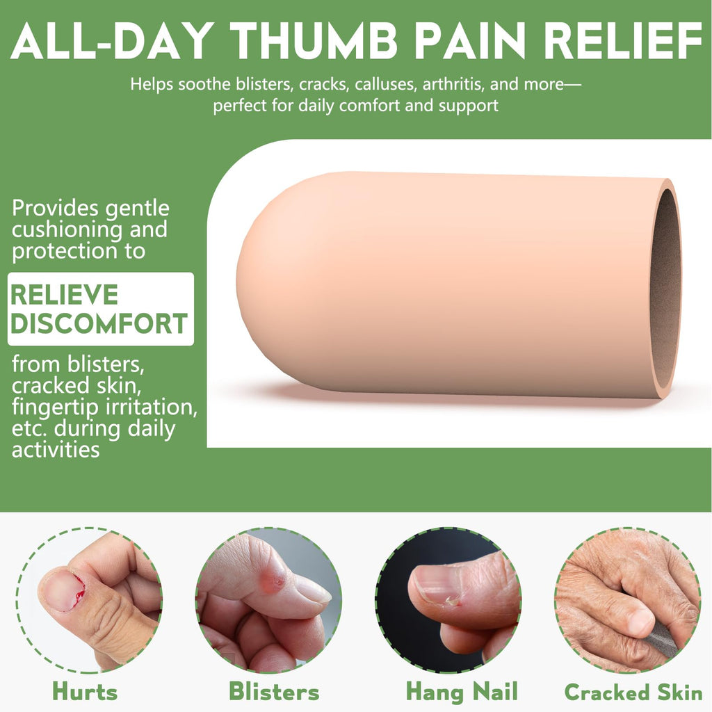 10 Pack Silicone Gel Finger Cots, Finger Protector Caps for Thumb Care