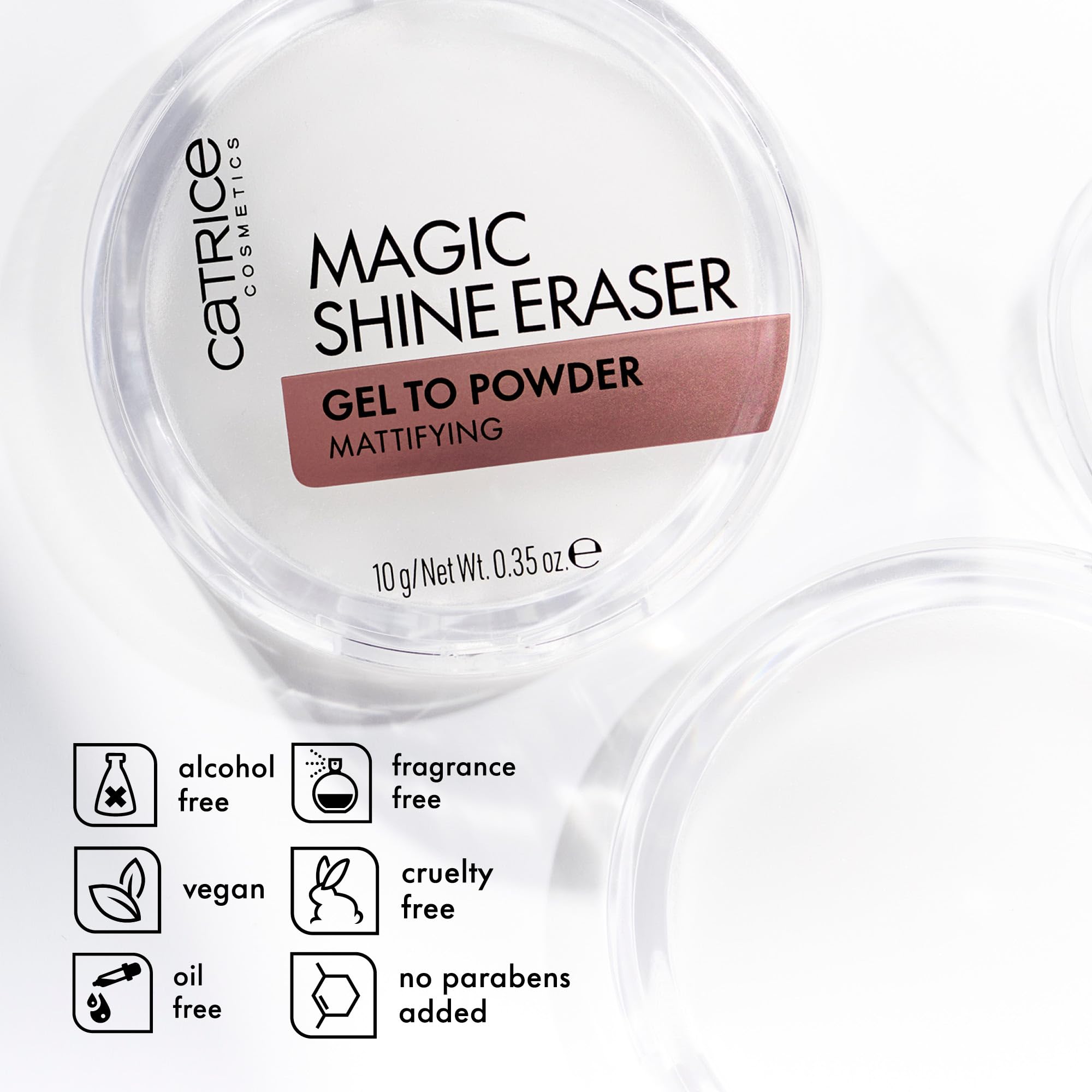 Catrice Magic Shine Eraser Gel-To-Powder, Instant Mattifying Setting Powder | Blurs Pores & Imperfections, Lightweight, Controls Shine, Translucent Matte Finish; Fragrance Free, Cruelty Free, 0.35 oz