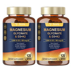 9-in-1 Magnesium Glycinate 500mg + Vitamin D3 5000 IU & K2 Complex - High Absorption - Healthy Stress, Sleep, Muscle Function, Bone Health & Energy Supports | Non-GMO, Gluten-Free 120 Softgels