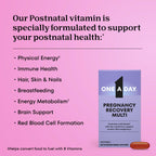 One A Day Postnatal Vitamins for Women, Postnatal Multivitamin with Folic Acid, Omega-3 DHA, B Vitamins, Support Immune Health, Breastfeeding, Post Partum Essential Nutrients for Women, 60 Ct