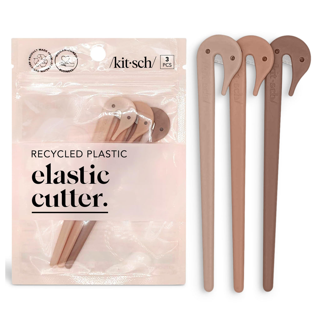 Kitsch Elastic Hair Tie Cutter Tool - Multicolor, 3pc Set | No Pull Hair Ties No Damage & Easy Removal of Hair Rubber Bands, Hair Elastics, Toddler Hair Ties - Hair Braiding Tools