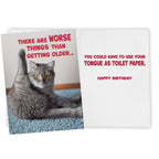 Funny Birthday cat photo card for women, sister, girls, mom, friends, dad, brother and all cat lovers