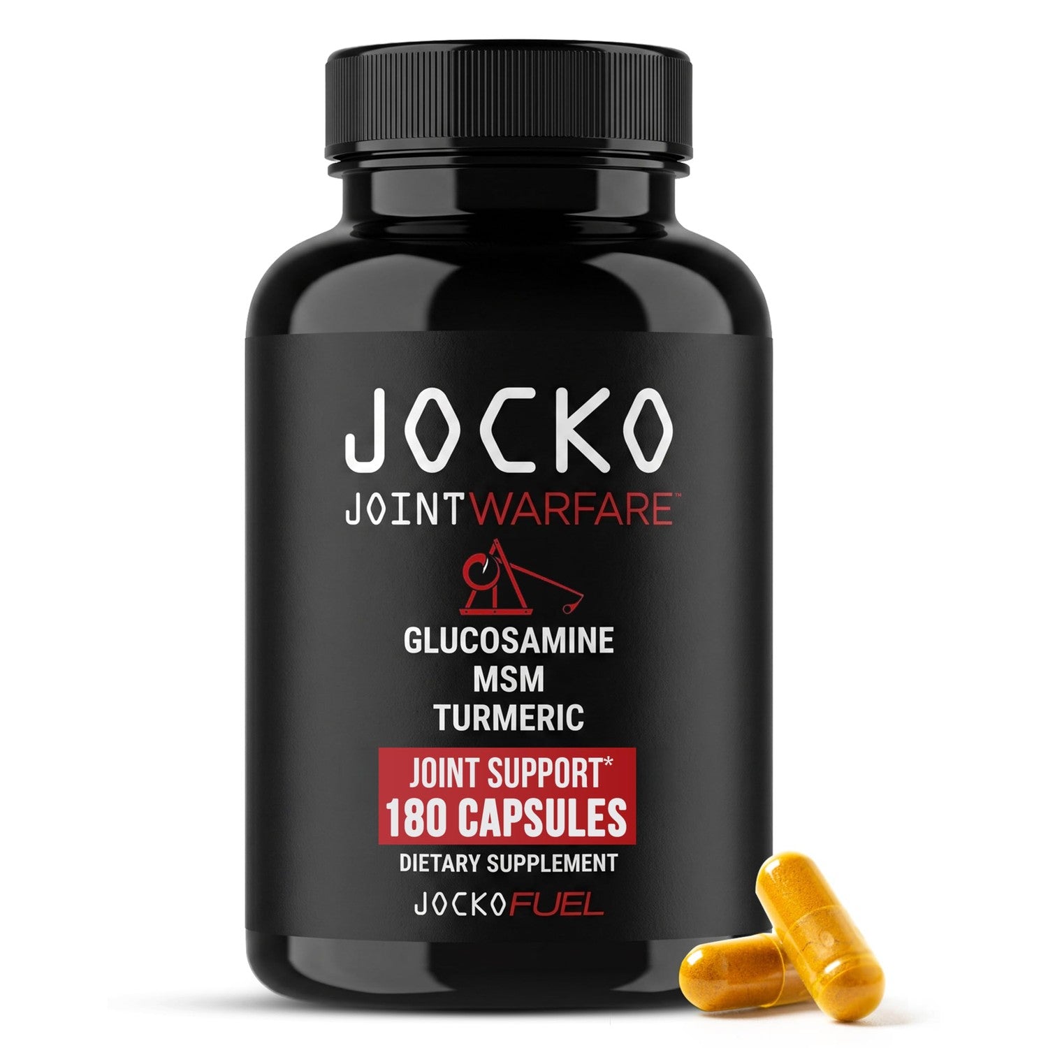 Jocko Fuel Joint Support Supplement - Glucosamine MSM for Joint Pain, Mobility, & Flexibility w/Turmeric & Boswellia (180 Capsules)