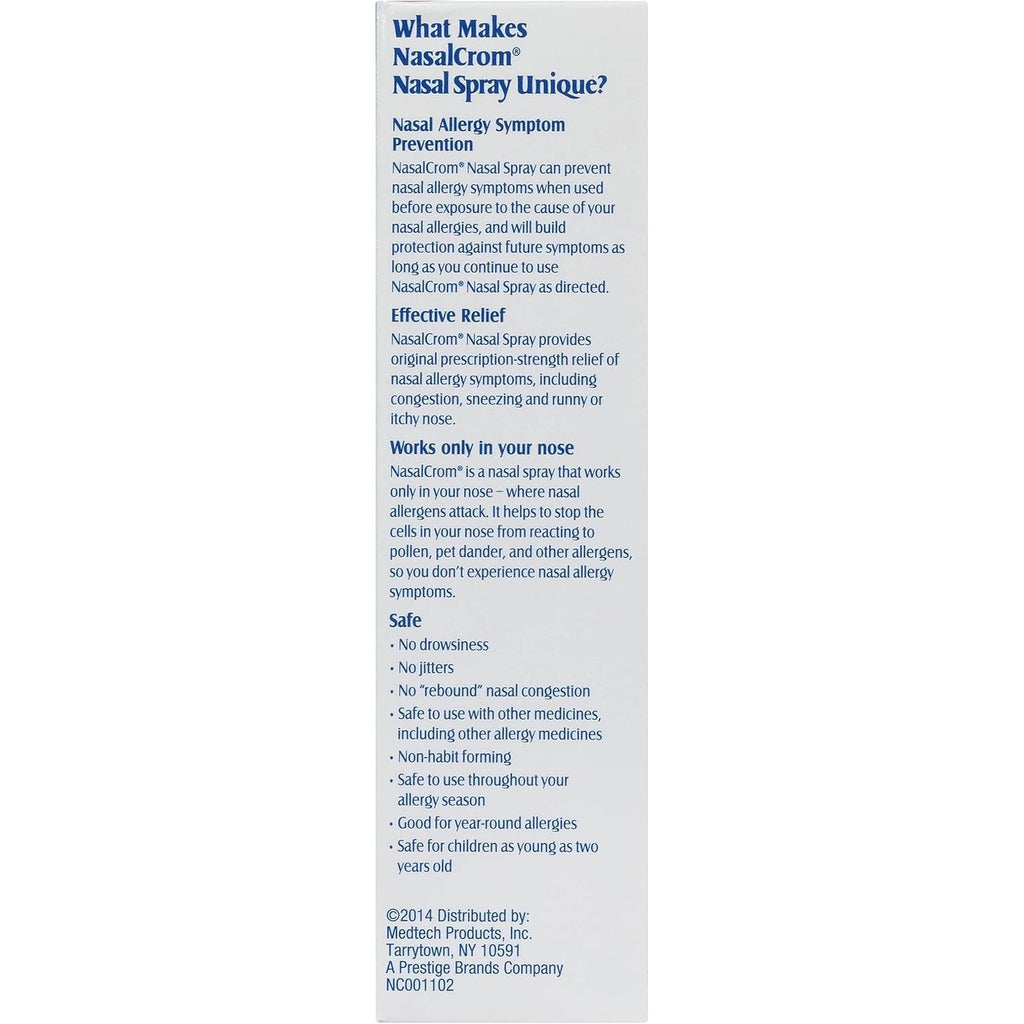 Buy now NasalCrom Nasal Spray Allergy Symptom Controller | 200 Sprays | .88 FL OZ at indiglob india