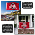 College Flags & Banners Co. Ohio State Buckeyes Polyester Outdoor 3x5 Grommet Banner Flag