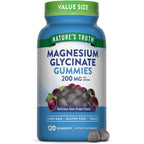 Nature's Truth Magnesium Glycinate Gummies for Adults | 200mg | 60 Count | Vegan, Non-GMO & Gluten Free Supplement | Grape Flavor