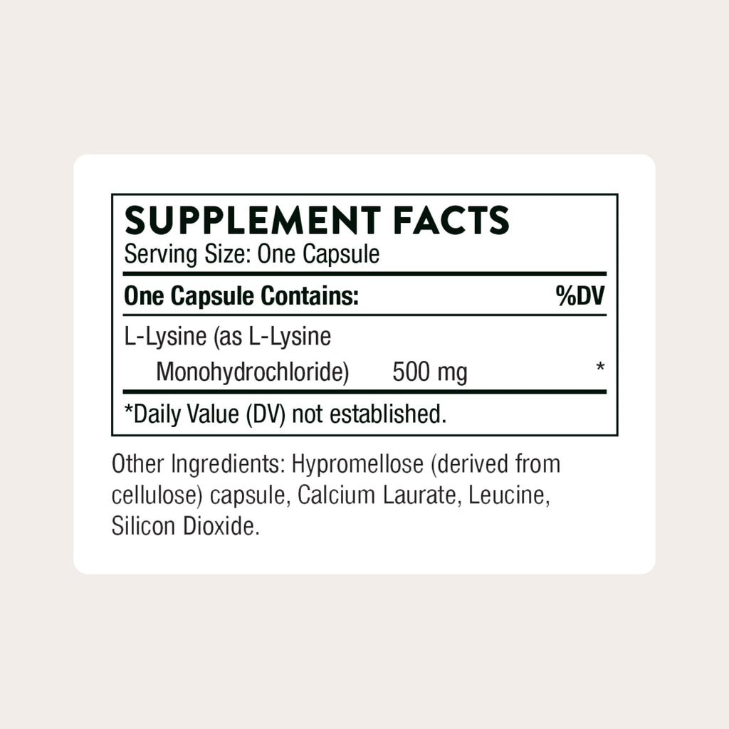 THORNE Lysine, 500 mg Essential L-Lysine Amino Acid, 60 Capsules | Supports Immune Function, Skin & Bone Health, Collagen Formation & Cellular Repair*, Gluten-Free, NSF Contents Certified