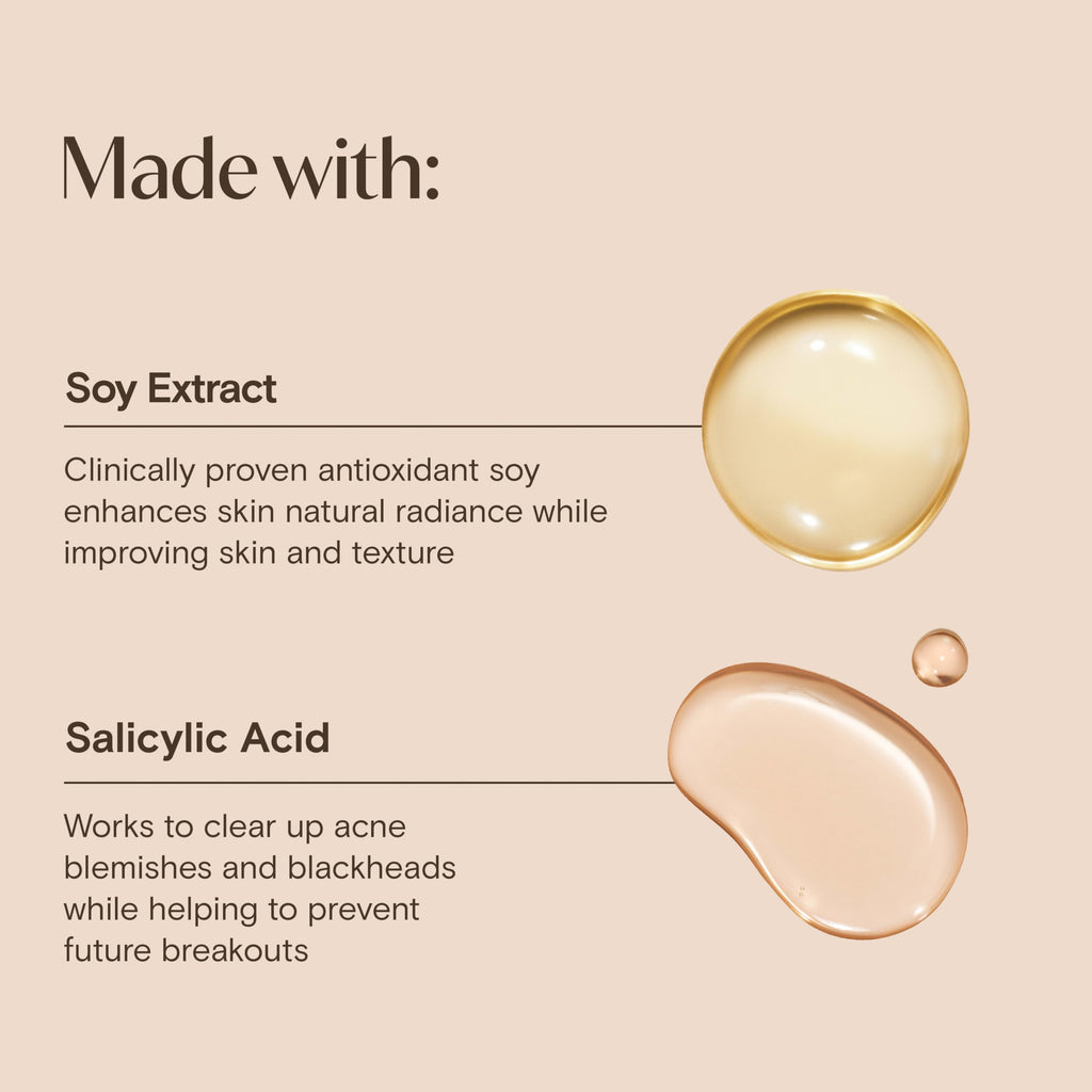 Aveeno Positively Radiant Clear Complexion Foaming Face Cleanser, 6 fl. oz | Facial Cleanser with Soy Extract & 0.5% Salicylic Acid, Acne Treatment Face Wash, Oil-Free, Hypoallergenic, No Added Sulfates