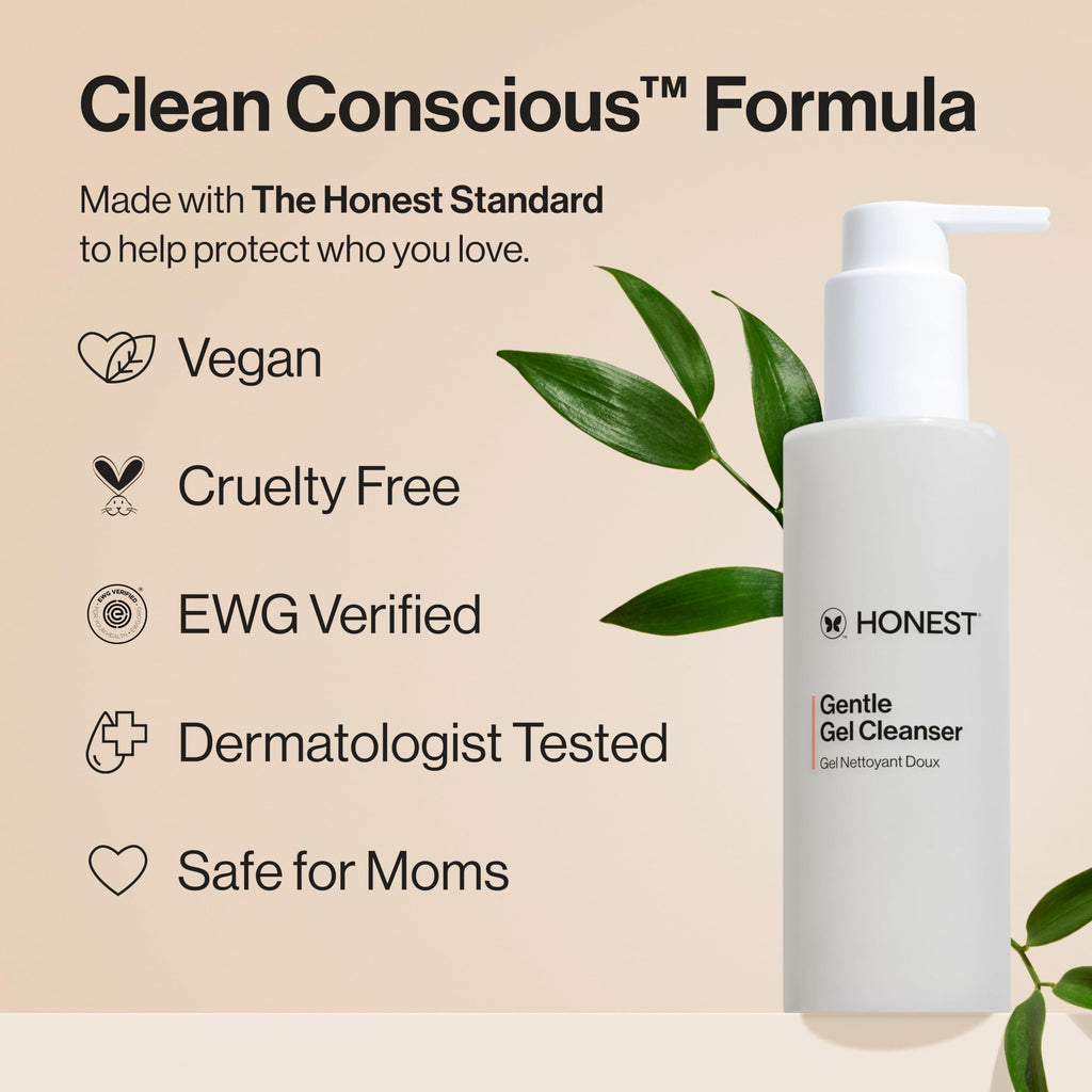 Honest Beauty Gentle Gel Daily Face Cleanser, Sensitive Skin, 5 fl oz