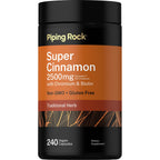 Piping Rock Super Ceylon Cinnamon Complex Capsules | 240 Powder Pills | Extract Supplement with Chromium and Biotin | Vegetarian, Non-GMO, Gluten Free