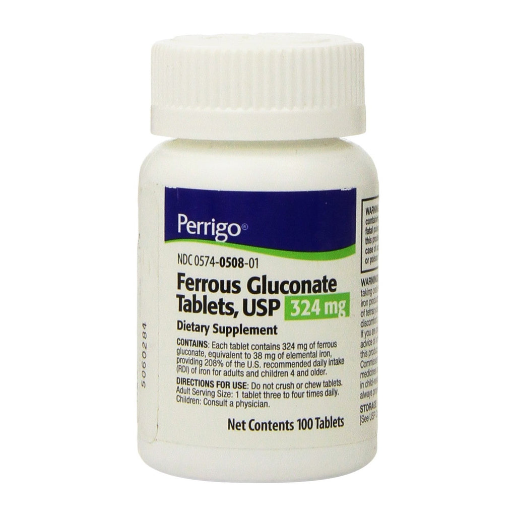 Ferrous Gluconate Tablets, 324mg, 100 Count