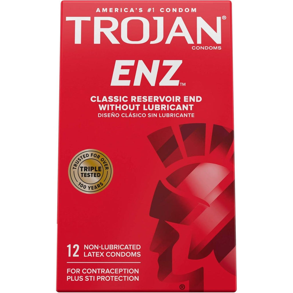 Buy now Trojan ENZ Natural Latex Non-Lubricated Condoms - 12 Count at indiglob india