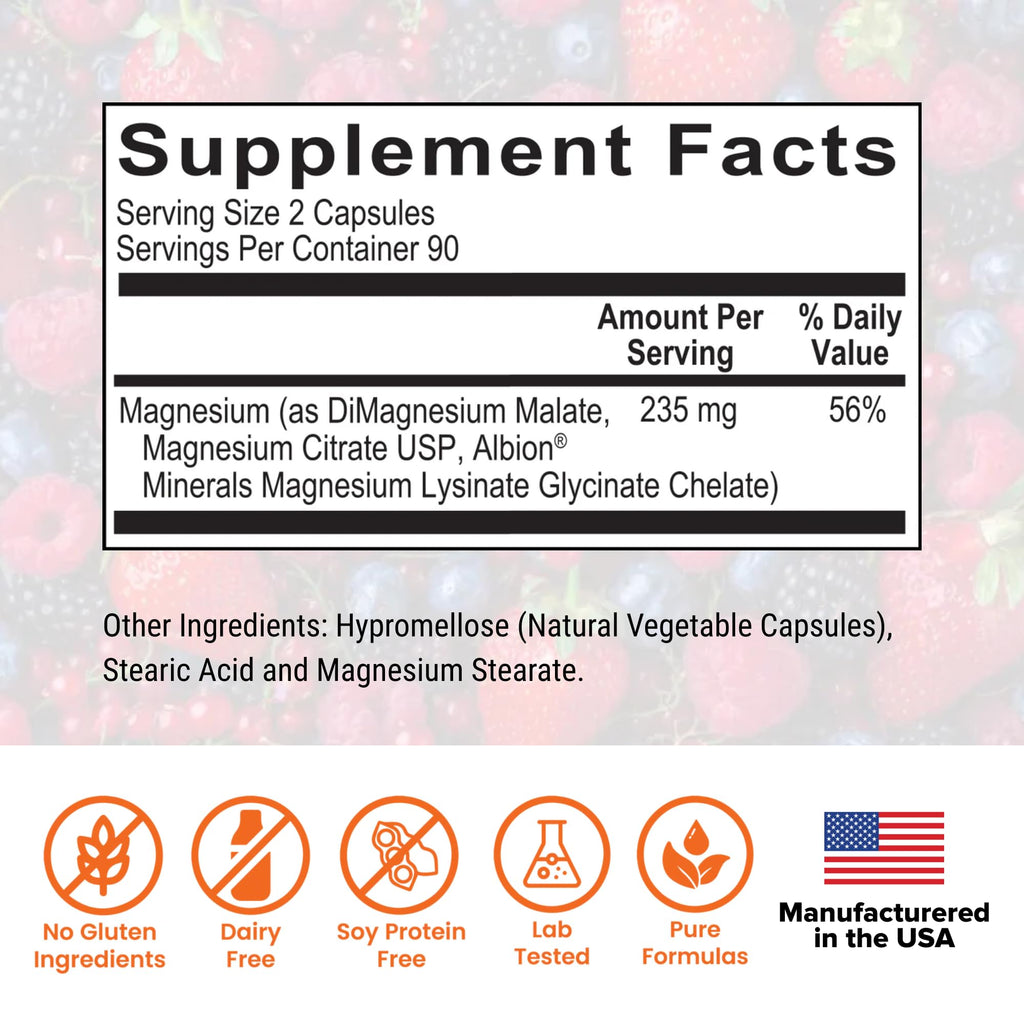 Essential Magnesium by Dr. Rajsree, MD | Supports Restful Sleep, Muscle Relaxation & Bowel Regularity | 3 Highly Absorbable Forms of Magnesium | 180 Capsules