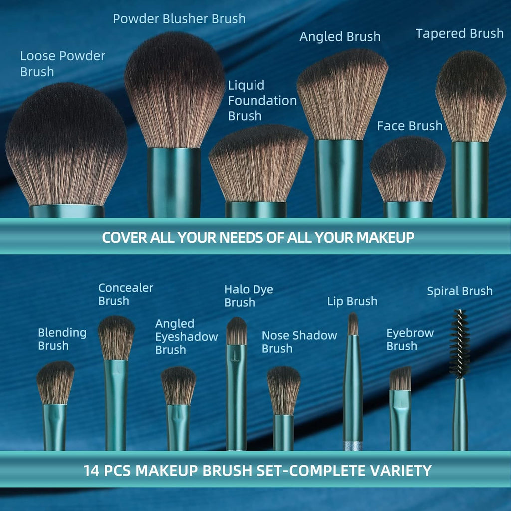 Buy now BS-MALL Makeup Brush Set 14Pcs Premium Synthetic Professional Makeup Brushes Foundation Powder Blending Concealer Eye shadows Blush Makeup Brush Kit Deep Starry Blue at indiglob india